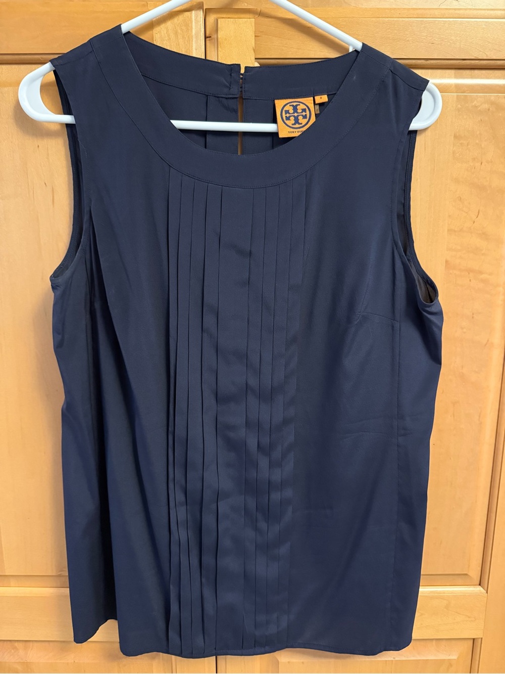 Tory Burch Navy Dress with Signature Orange Logo Tag